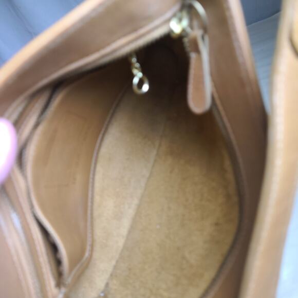 Vintage Old Coach Equestrian Zip Crossbody Shoulder Bag Toffee Leather 9802 - Picture 9 of 11